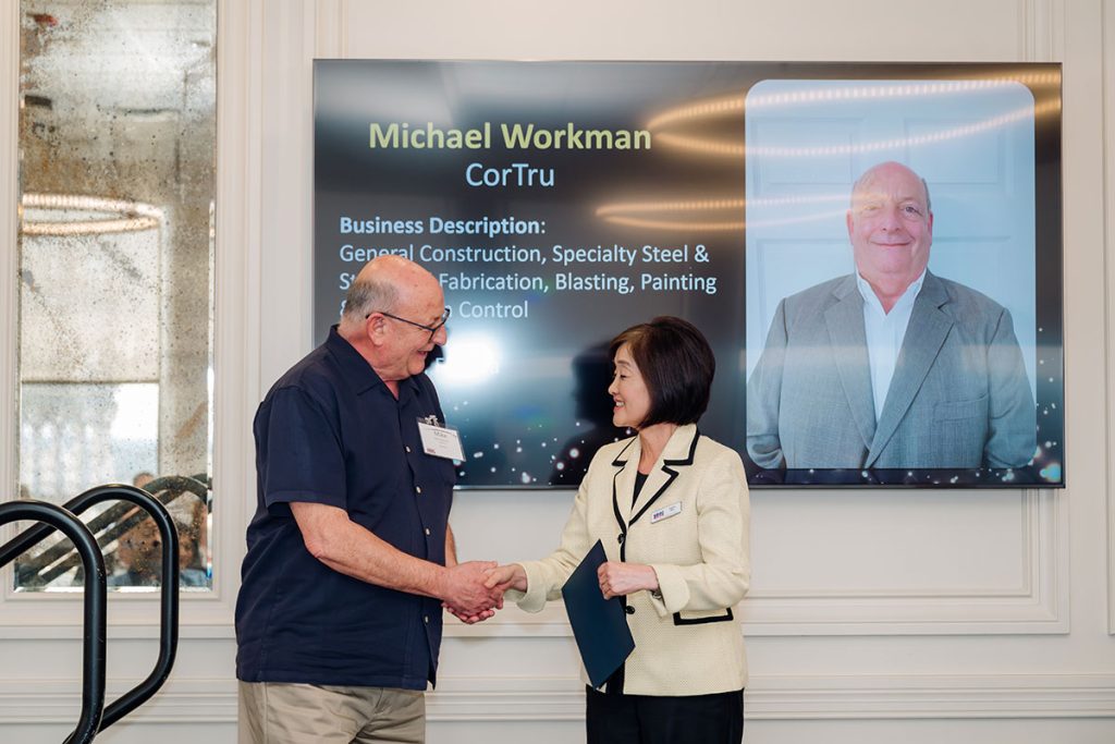 SBDC Awards - Michael Workman receiving award for CorTru
